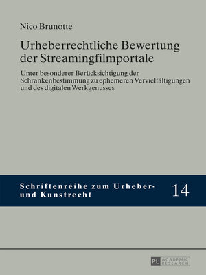 cover image of Urheberrechtliche Bewertung der Streamingfilmportale